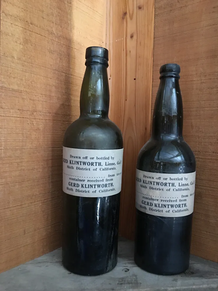 Original Gerd Klintworth wine bottles and labels